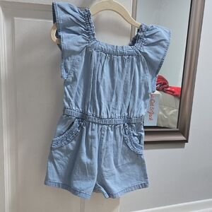 Cat & Jack Light Blue Ruffle Sleeve Romper